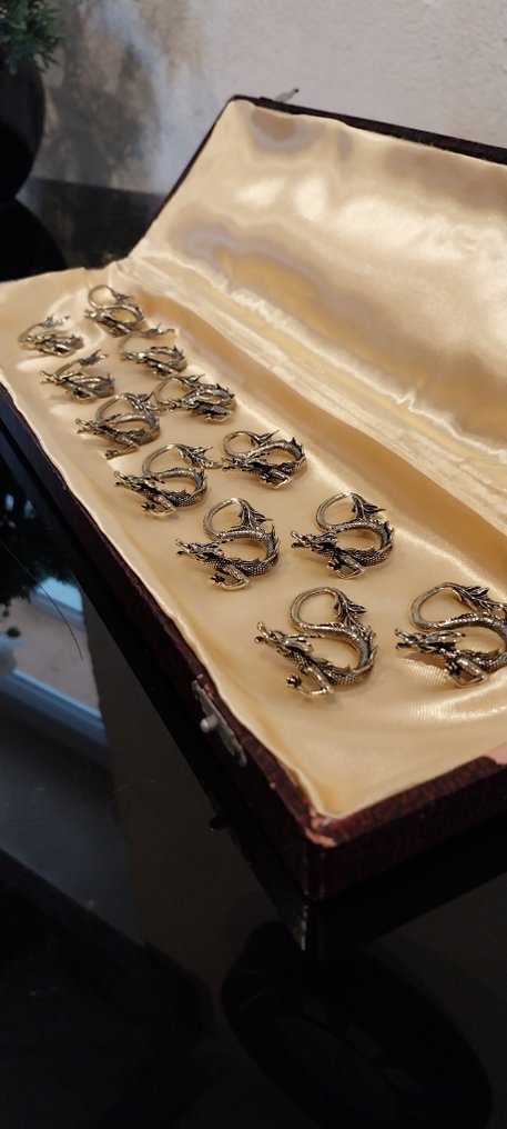 Knife rest (12) - Dragons - Gilt bronze - Dragons #4.3