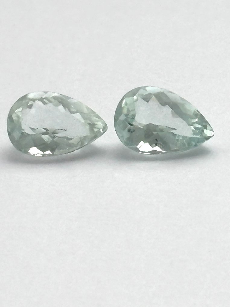 2 pcs  蓝色 海蓝宝石  - 3.59 ct - 西班牙宝石学院（IGE） #1.0