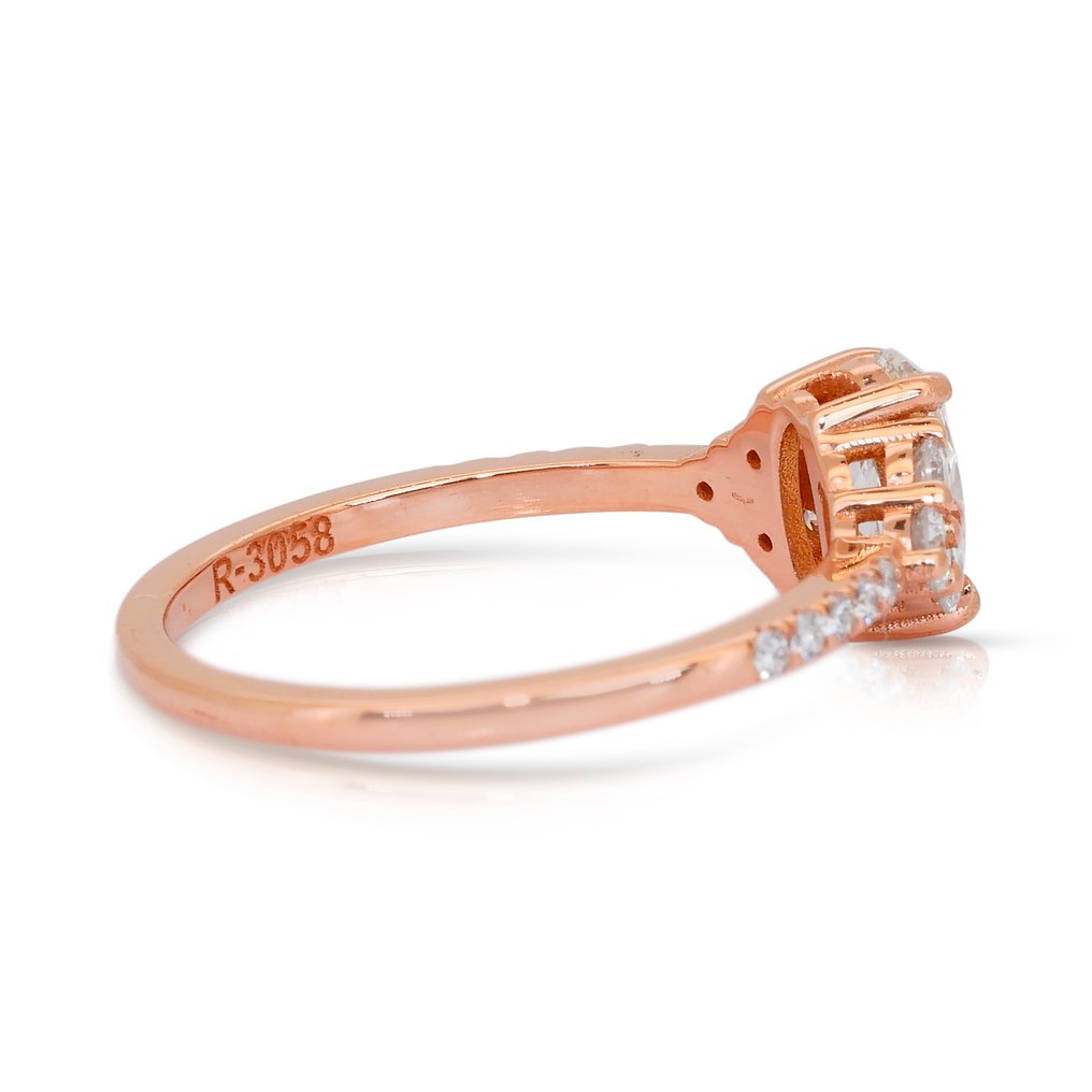 戒指 - 18 克拉 玫瑰金 - 1.08ct. tw. 鉆石 (天然) - 鉆石 #4.3