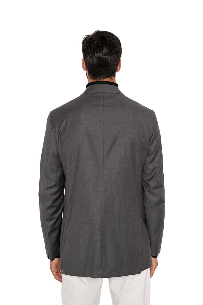 RRP 5200€ ISAIA NAPOLI Medium Gray Blazer Sport Coat Wool 130's - 52 IT - Blazer - New with tags #1.0