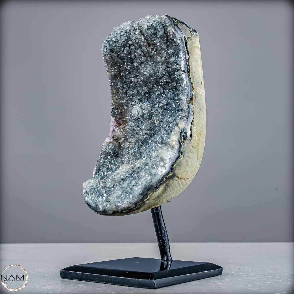 Amestec unic de ametist negru cu prasiolit pe suport – Arta naturală în perfectă armonie- 1102.48 g #3.2