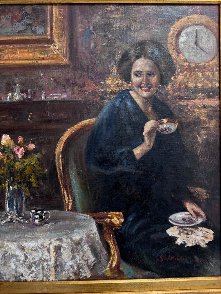 Salvatore Maresca Serra (1956) - Donna con la tazzina di caffe’ #3.2