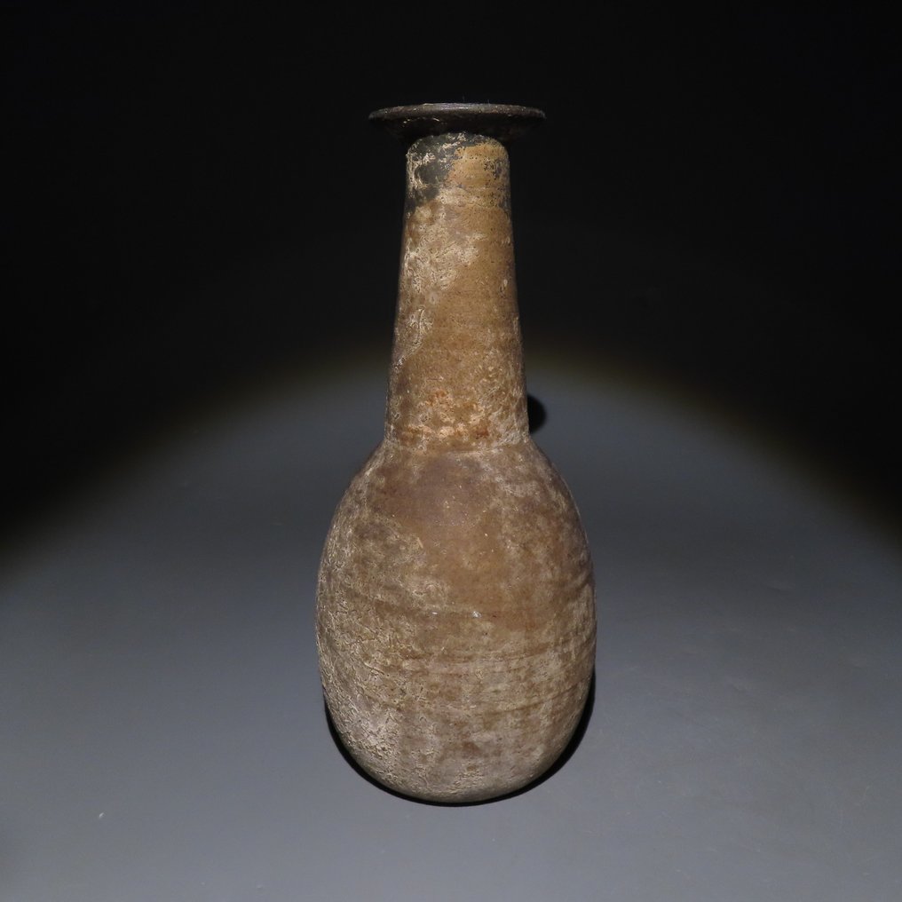 Ancient Roman Terracotta Flask. 1st-3rd century AD. 16.7 cm height. #1.0