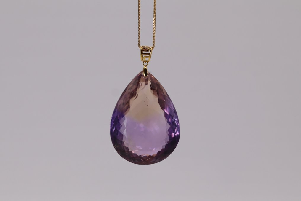 没有保留价 - 吊坠 - 18K包金 黄金, 紫黄晶 - 24.50ct. tw. 紫黄晶 - 自然紫黄晶 #1.0