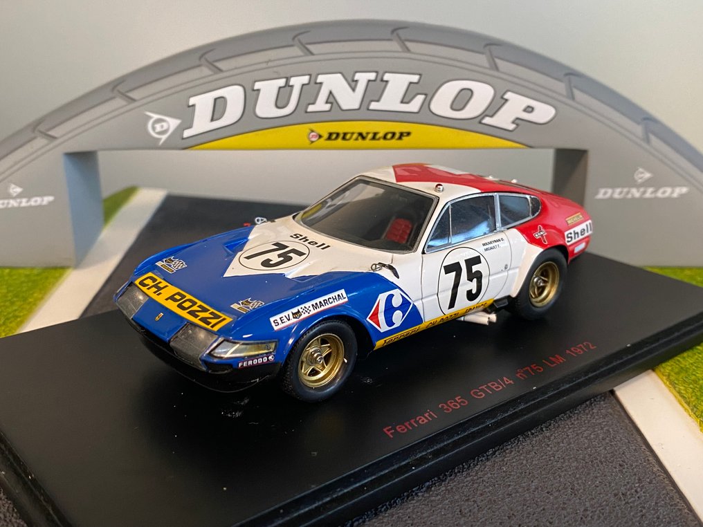 Red Line 1:43 - Model car - Ferrari 365 GTB/4 #75 Team Charles Pozzi 24H00 Le Mans 1972 - Migault/Rouveyran - Superb numbered collector's model, 201 out of 500 models worldwide! NO RESERVE. #3.2