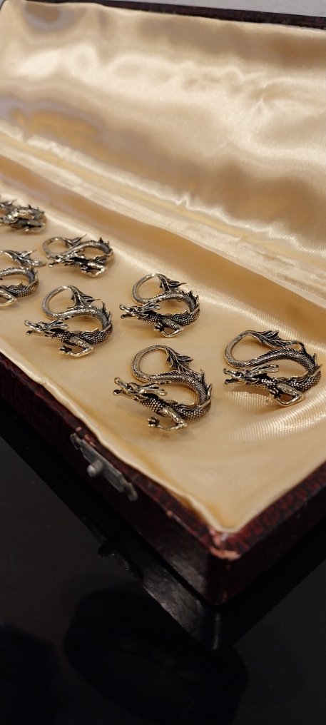 Knife rest (12) - Dragons - Gilt bronze - Dragons #1.0