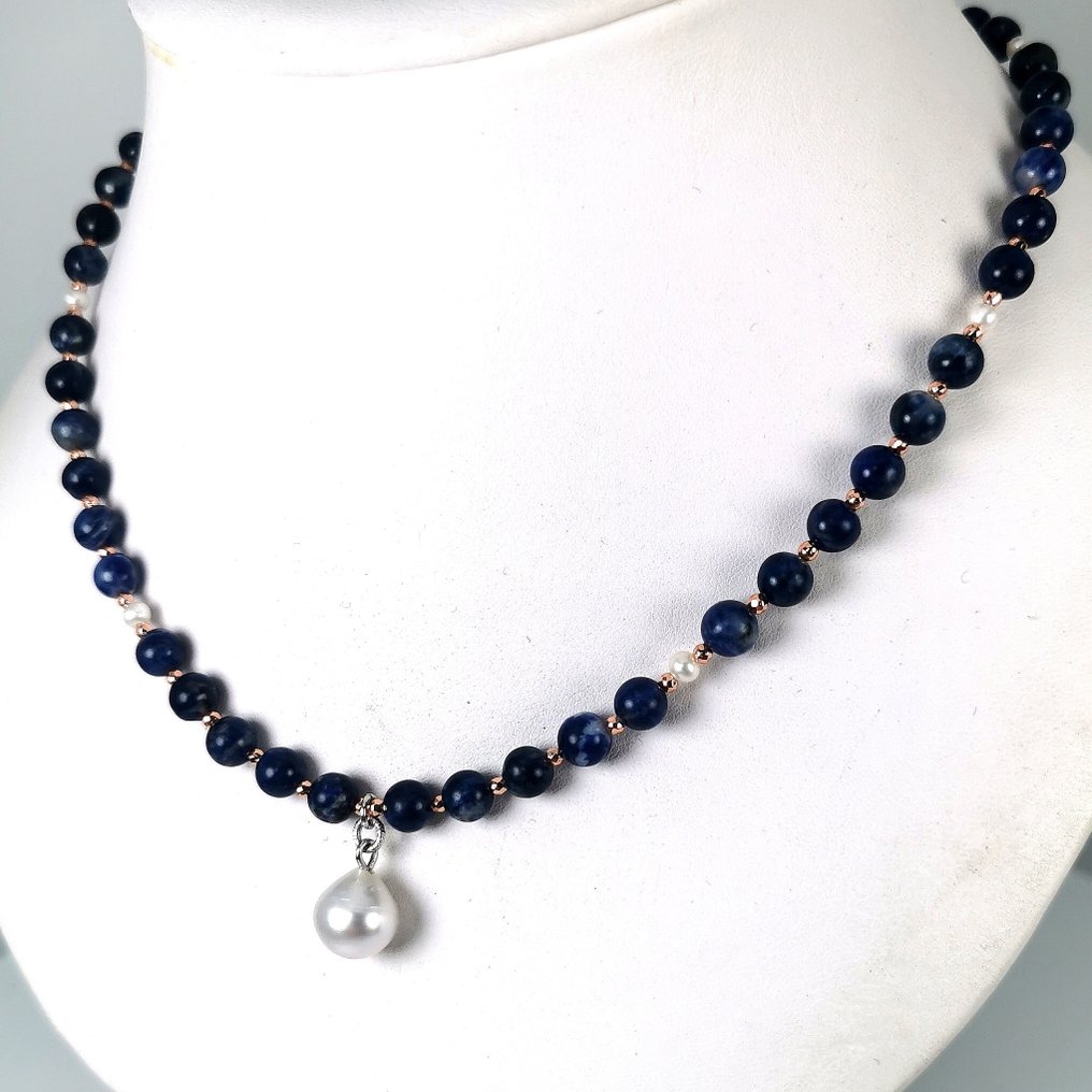 项链 银 珍珠 - 珍珠 - SSP-Akoya Ø10MM 苏达利石 #1.0