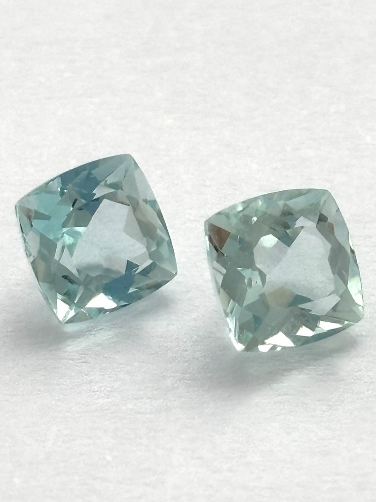 2 pcs  蓝色 海蓝宝石  - 2.18 ct - 西班牙宝石学院（IGE） #4.3