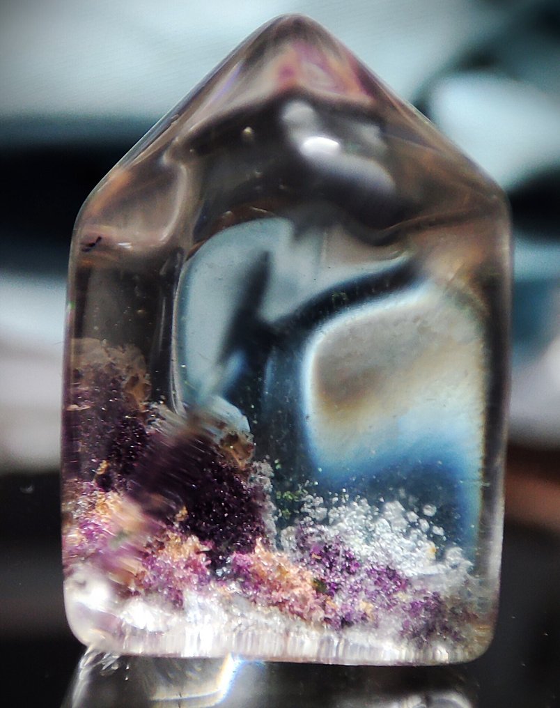 Meget smukt naturligt sjældent klart Phantom Quartz krystal Gratis fragt Prøve- 8.19 g #1.0