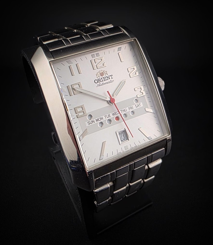 Orient - Automatic – Rare Rectangular Day Indicator – Silver Sunburst Dial – Men’s Watch – 2000s - No reserve price - FRAA-CO-CS/20C522 - Men - 2008 #4.3