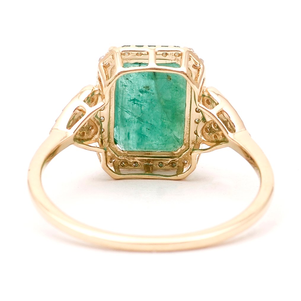 没有保留价 - 戒指 - 14K包金 黄金 -  2.44ct. tw. 祖母绿 - 钻石 #3.2