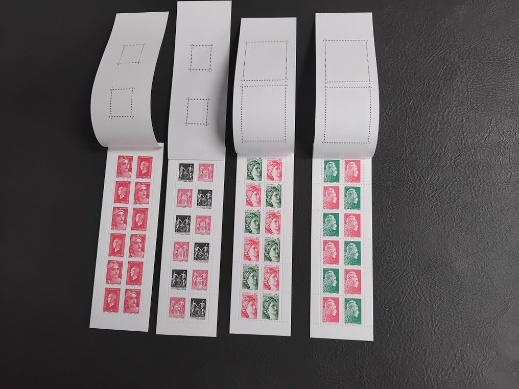 France 2015/2018 - Rare set of 4 gummed notebooks with limited print runs from 2015 to 2018 // Highly valued by Yvert #2.1