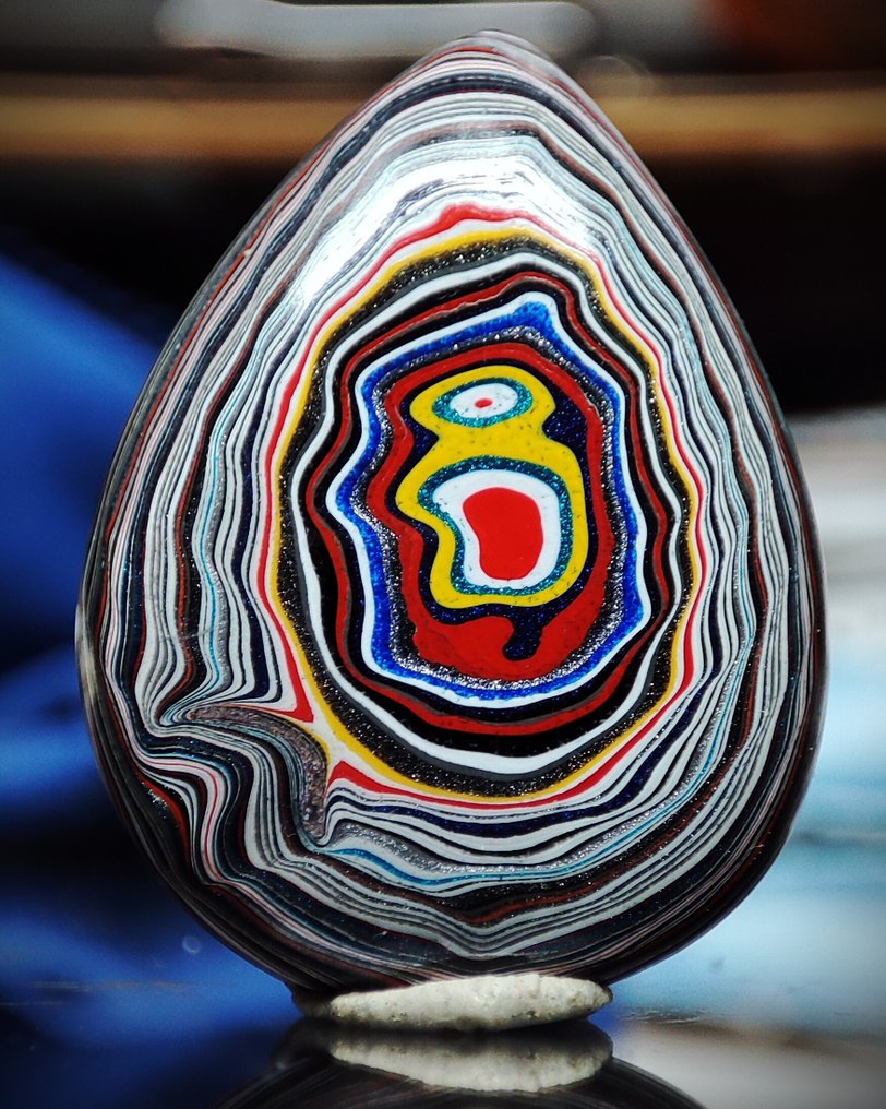 Belo e Muito Raro Fordite Cabochon com Camadas Incontáveis e Design Natural Único, assemelhando-se a - Altura: 27 mm - Largura: 20 mm- 1.97 g #4.3