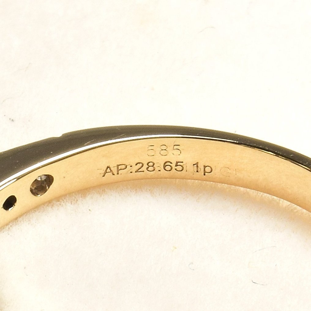 戒指 - 14K包金 黄金 -  30.20ct. tw. 磷灰石 - 钻石 - GFCO 证书 #4.3