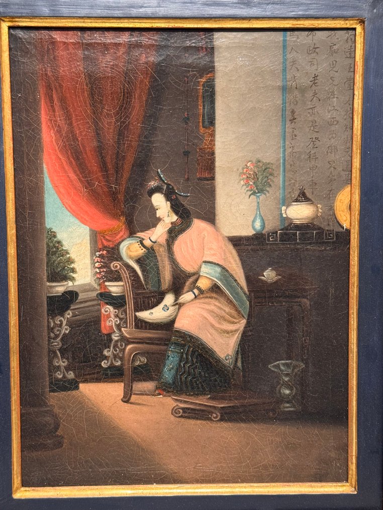 Chinese scholar in a study, - Ukendt kunstner - Kina - Qing-dynastiet (1644-1911) #1.0