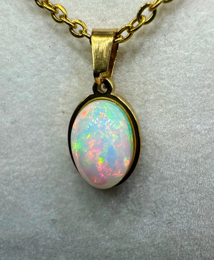 Opal Pendant - Height: 20 mm - Width: 10 mm- 1.57 g - (1) #1.0