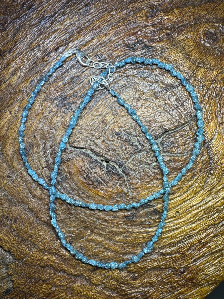 Μπλε διαμάντια σε ακατέργαστη μορφή + ασήμι 925. 18,49 καράτια. Χωρίς τιμή ελάχιστης εγγύησης! Κοσμήματα- 3.7 g #2.1