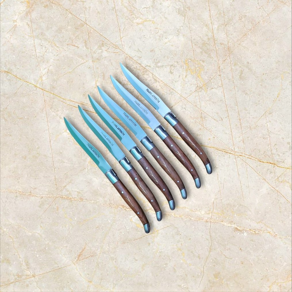 厨刀 - Bread knife - 杏木和玫瑰木 - 北美 - 餐刀套装 & 木盒 #3.2