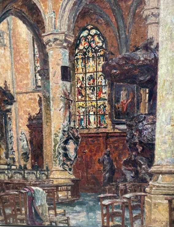Felix -Gogo (1872-1953) - Kerkinterieur #1.0
