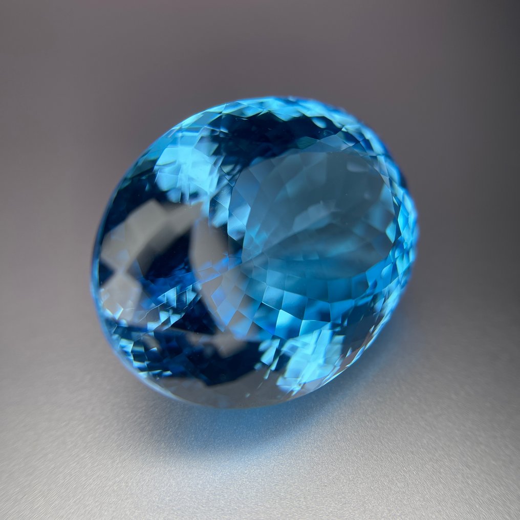Zonder minimumprijs - 1 pcs  Blauw Topaas  - 79.19 ct - nternational Colored Gemstone Association (ICA GemLab) - Grote Maat #1.0