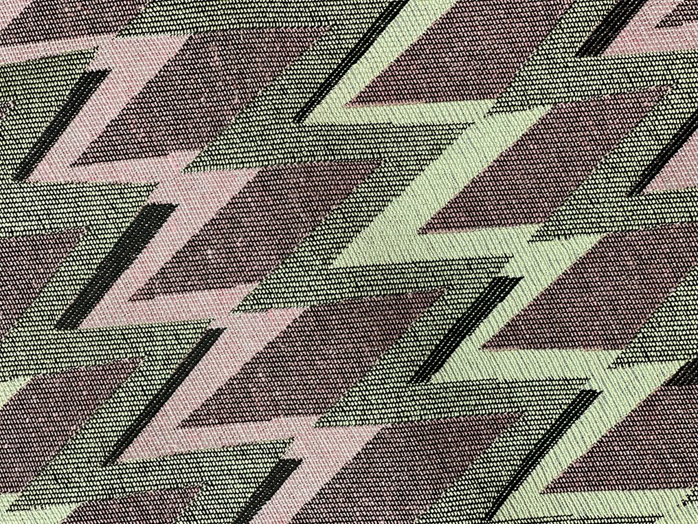 Υφάσματα damask με ζιγκ-ζαγκ σε παστέλ ροζ και πράσινο. - Ύφασμα ταπετσαρίας - 280 cm - 260 cm #2.1