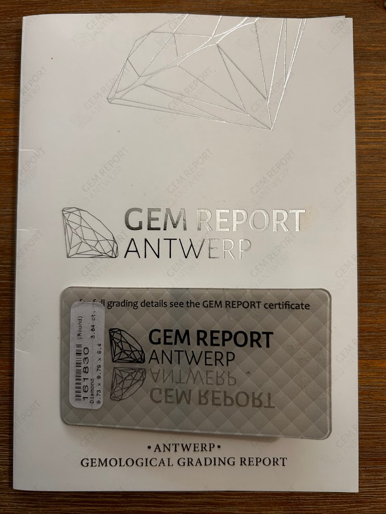 1 pcs Diamant  (Natürlich)  - 3.84 ct - Rund - I1 - Gem Report Antwerp (GRA) #3.2