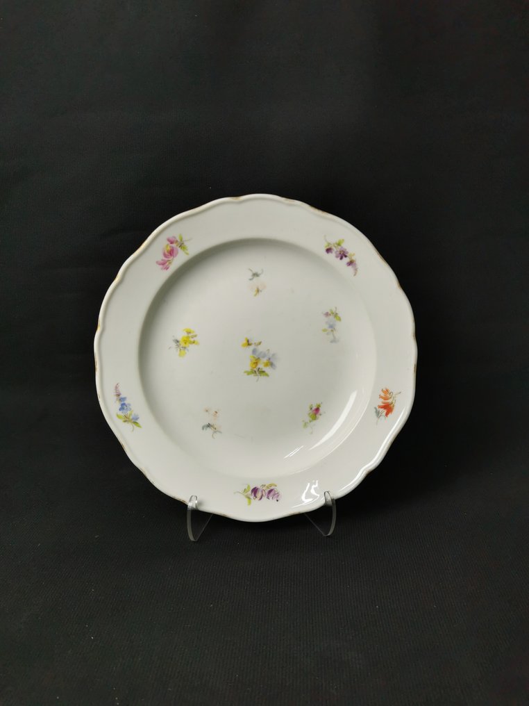 Meissen - Fiori sparsi - 4 Piatti 17/21cm - Astia (4) - Posliini #3.2