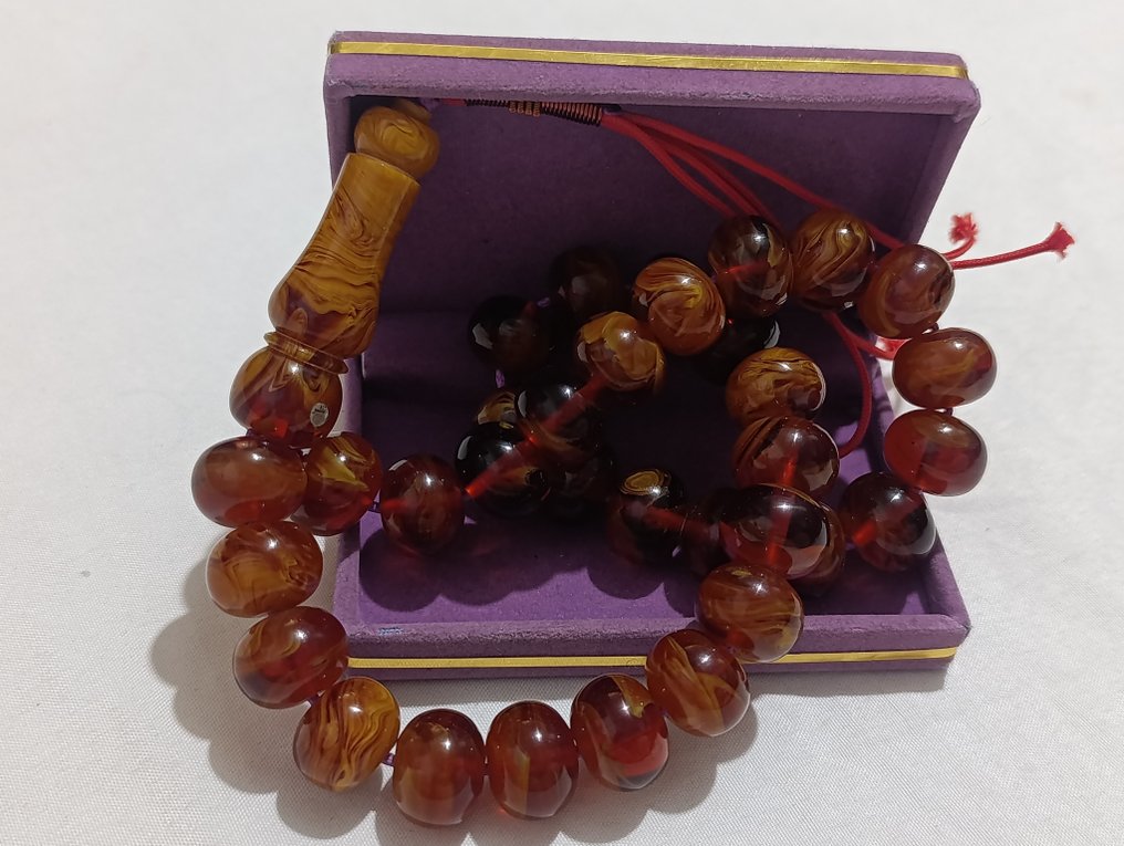  Ροζάριο - Κεχριμπάρι - 1970-1980 - Σπάνια Κομποσκοίνια Προσευχής  #1.0