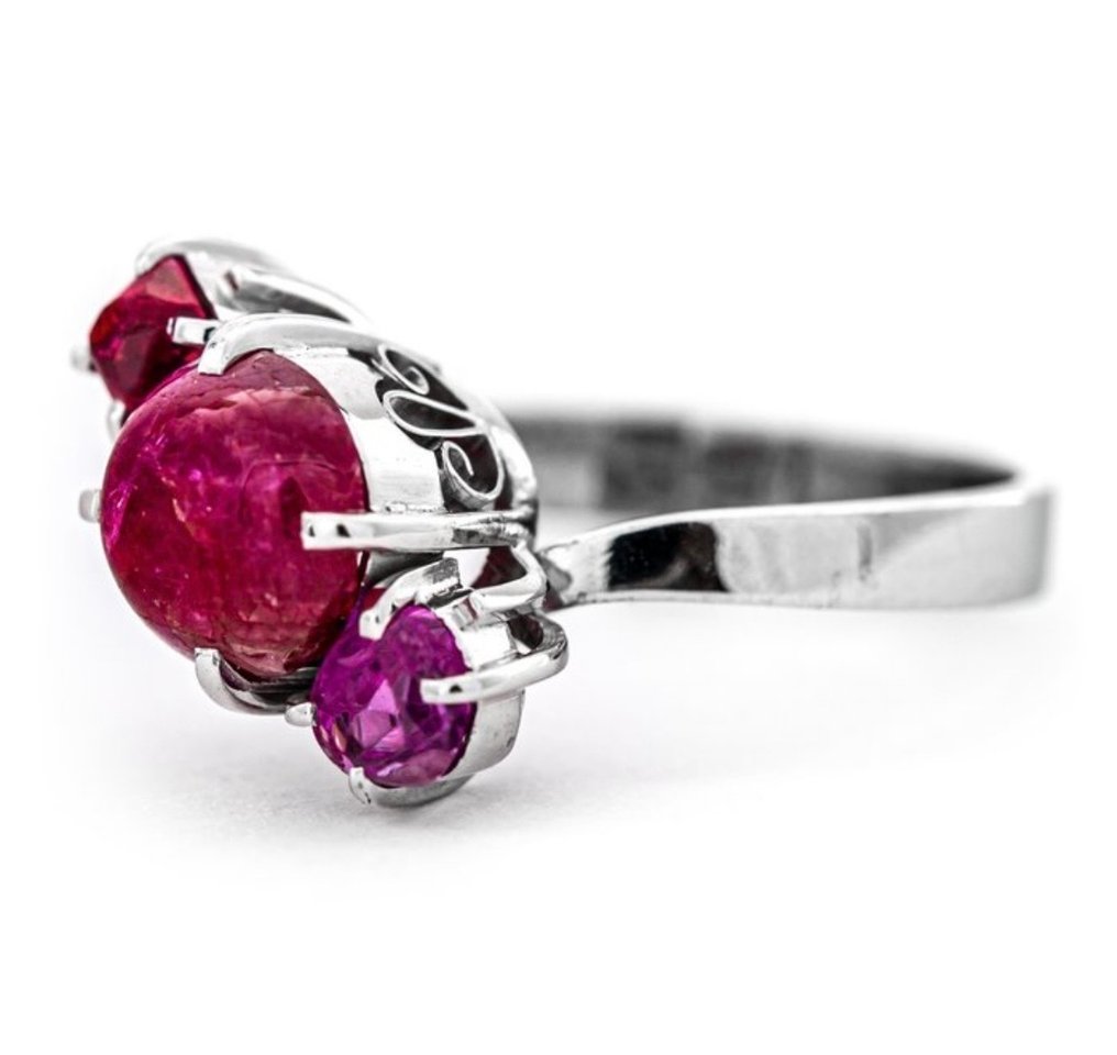 Δαχτυλίδι - 14 καράτια Λευκός χρυσός -  2.50ct. tw. Ρουμπίνι #2.1