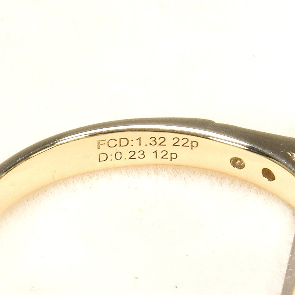 戒指 - 14K包金 黄金 -  30.20ct. tw. 磷灰石 - 钻石 - GFCO 证书 #3.2