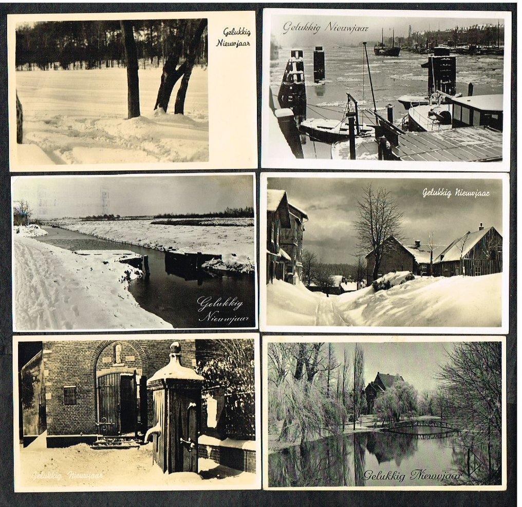 Καλή Χρονιά (Bonne Année) - Χαρακτικά σε ασπρόμαυρο - Καρτ-ποστάλ (81) - 1900-1960 #2.1