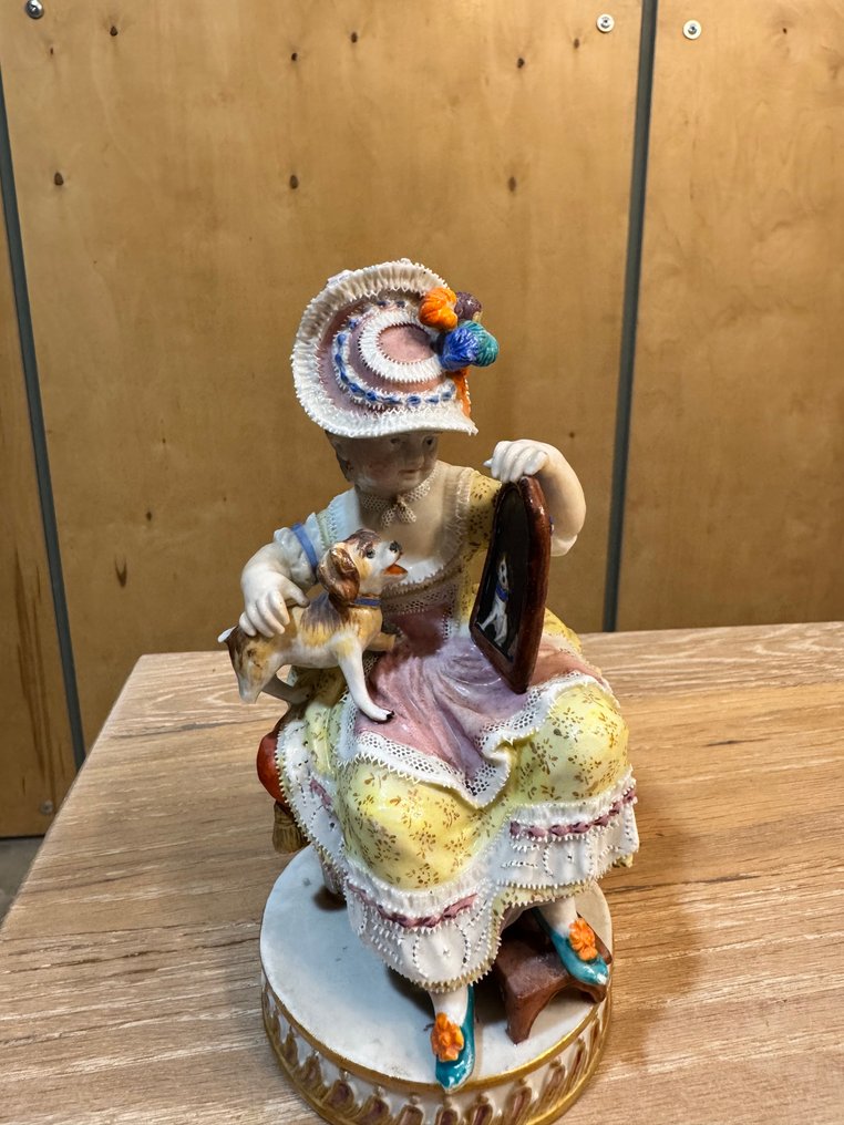 Meissen - Φιγούρα - Lady with Dog Looking in Mirror - Πορσελάνη #4.3