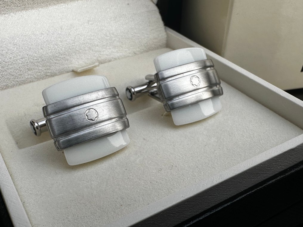 Montblanc - Χάλυβας - Μανικετόκουμπα - Ατσάλι & λευκός αχάτης 106625 #3.2