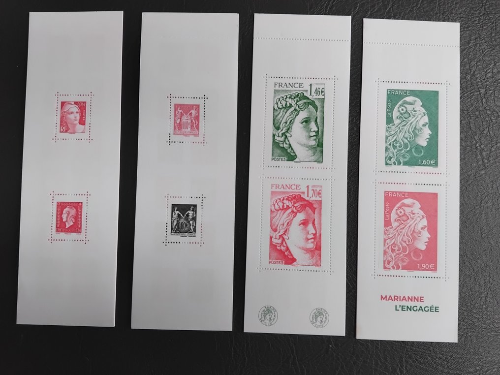 France 2015/2018 - Rare set of 4 gummed notebooks with limited print runs from 2015 to 2018 // Highly valued by Yvert #1.0