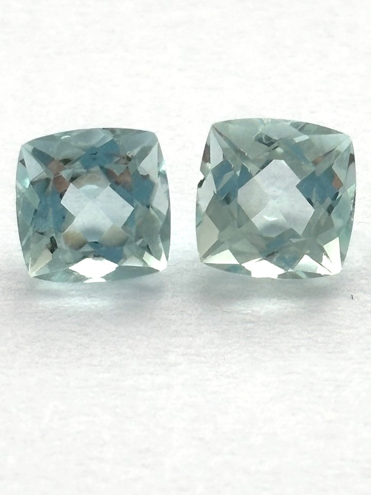 2 pcs  蓝色 海蓝宝石  - 2.18 ct - 西班牙宝石学院（IGE） #1.0