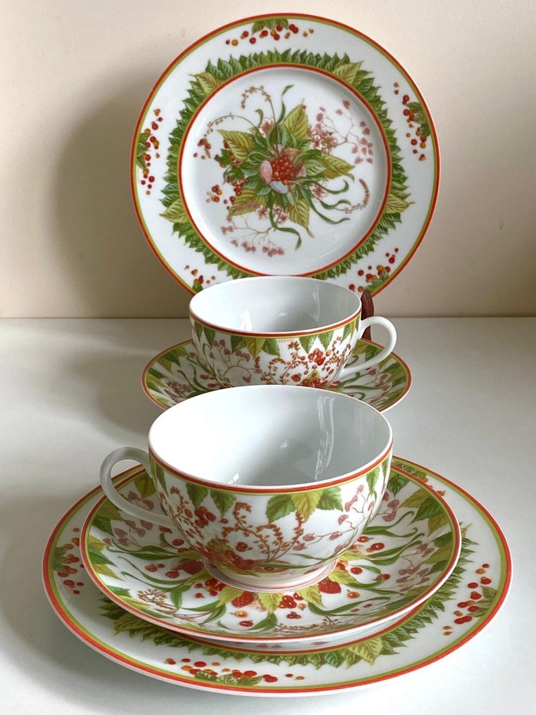 Hermès - ARP - Σετ πρωινού (6) - Le jardin de Pythagore - Μαλακή πορσελάνη - Τρίο #1.0