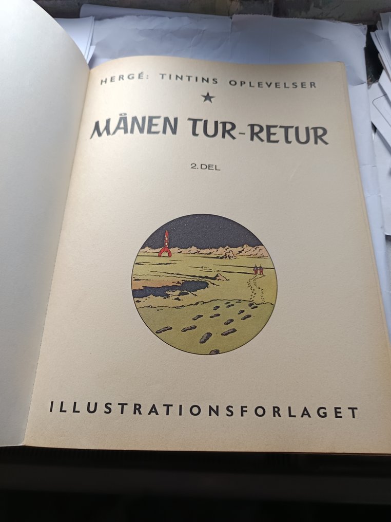 Tintin 2 DEL - MÅNEN TUR-RETUR - 1 Album - First edition - 1960/1960 #1.0