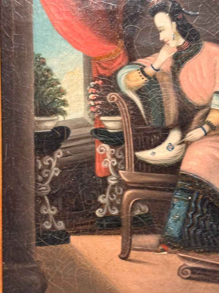 Chinese scholar in a study, - Ukendt kunstner - Kina - Qing-dynastiet (1644-1911) #3.2