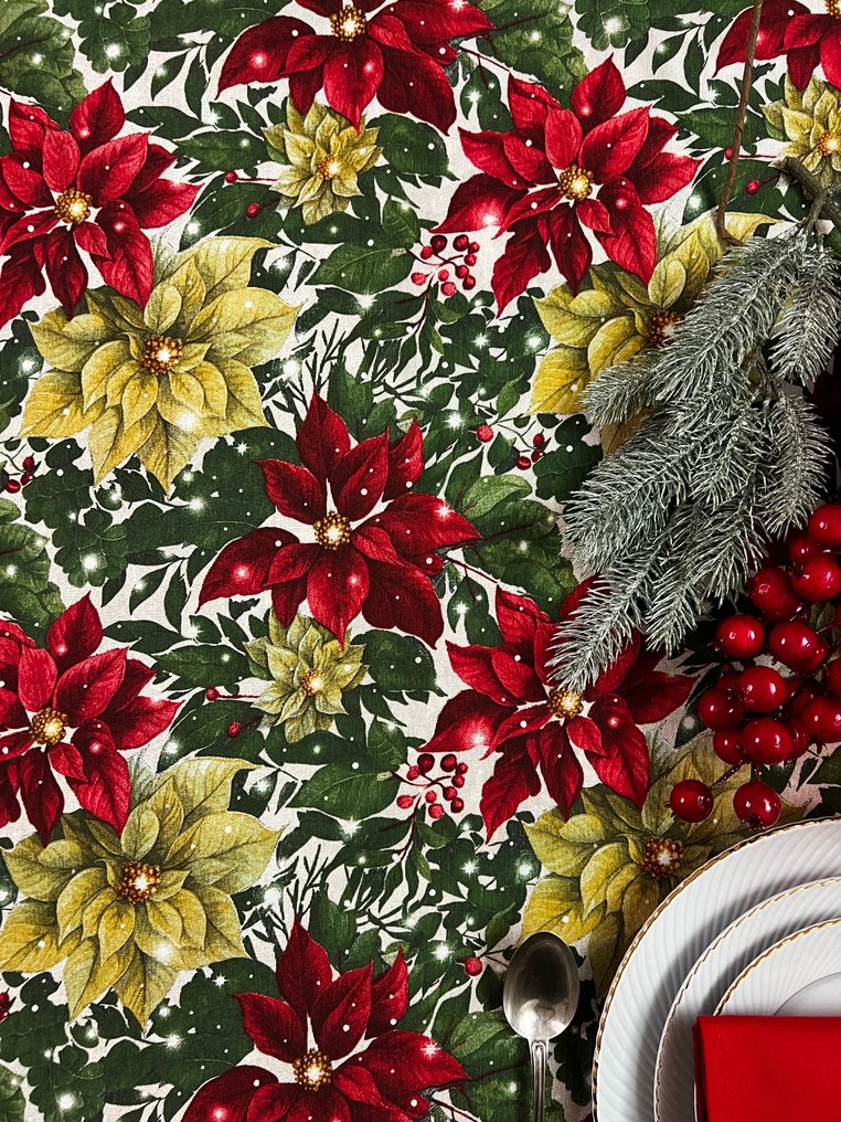 Håndlavet juledug - julebord - Dug - 250 cm - 140 cm #4.3