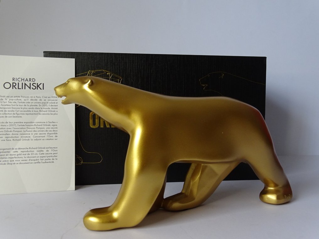 Richard Orlinski (1966) - Ours Pompon - Gold #1.0