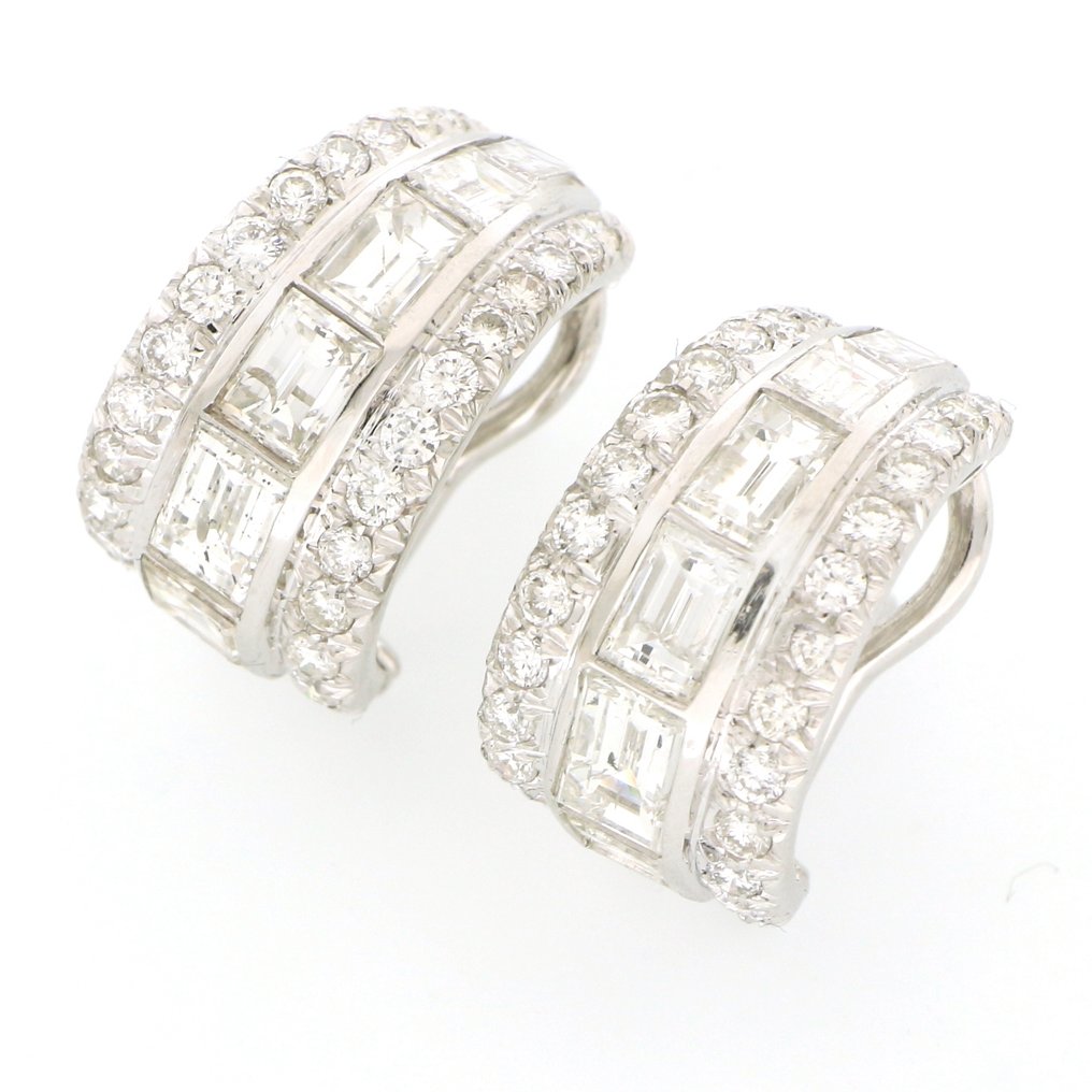 沒有保留價 - 耳環 - 18 克拉 白金 -  6.36ct. tw. 鉆石 (天然)  #4.3