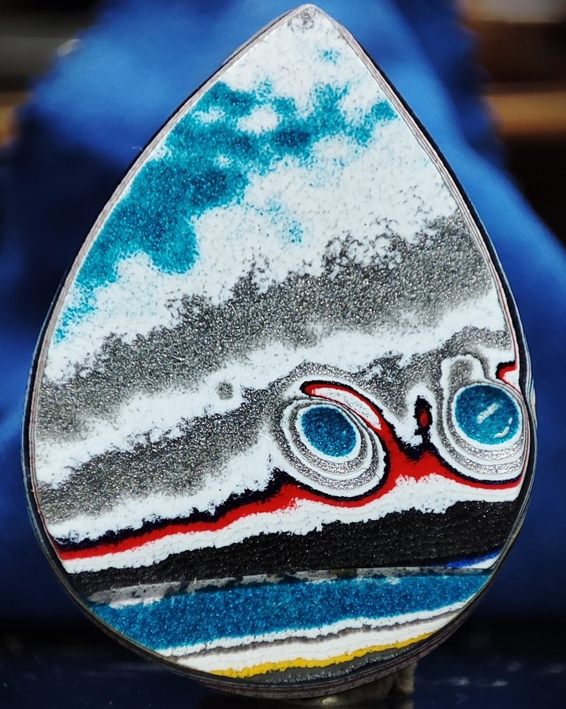 Belo e Muito Raro Fordite Cabochon com Camadas Incontáveis e Design Natural Único, assemelhando-se a - Altura: 27 mm - Largura: 20 mm- 1.97 g #3.2