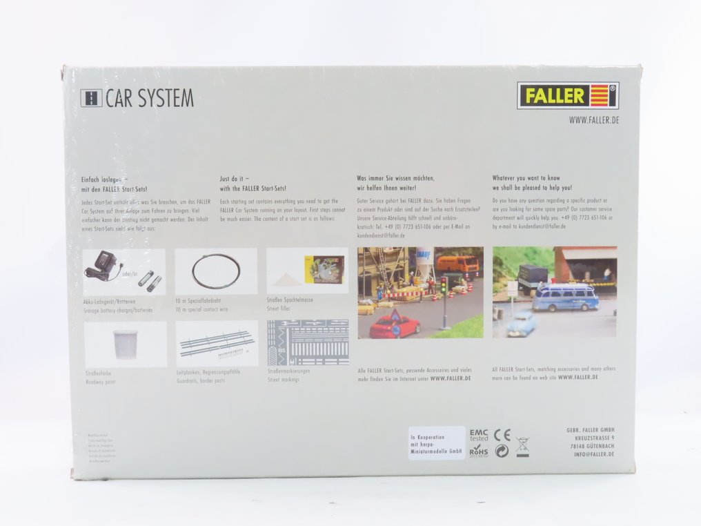 Faller, Carsystem H0 - 161607 - Modelltog-biler (1) - Faller Carsystem Complete startsett med DHL Varebil #4.3