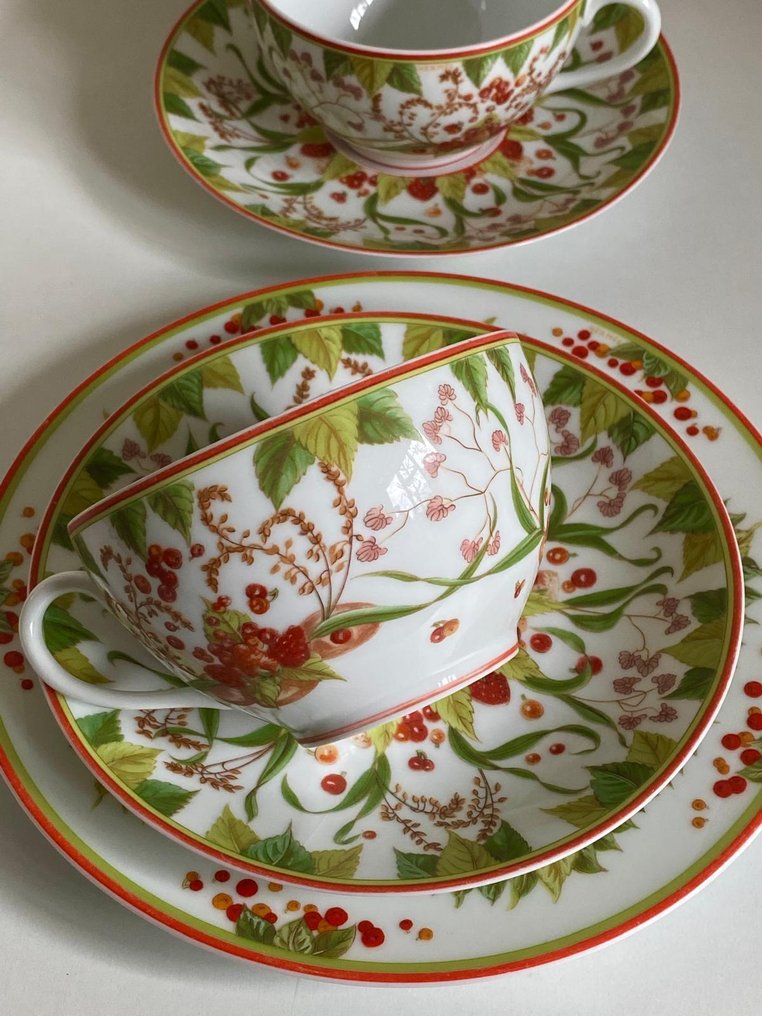 Hermès - ARP - Σετ πρωινού (6) - Le jardin de Pythagore - Μαλακή πορσελάνη - Τρίο #3.2