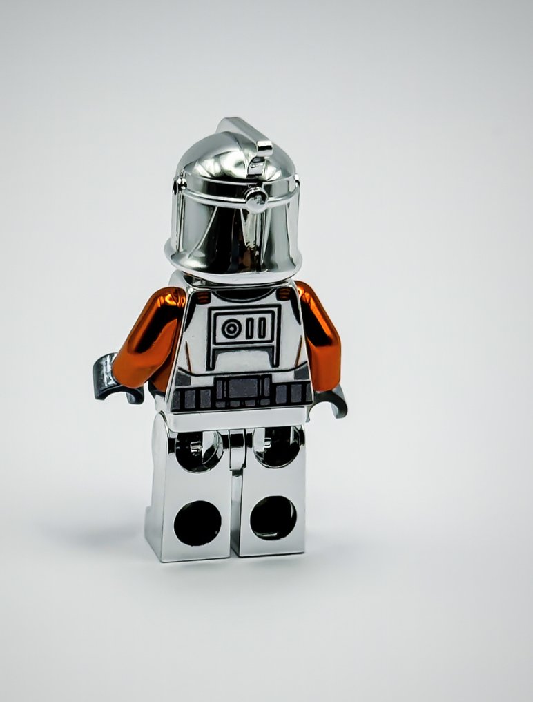 LEGO Minifigure - Star Wars - Chrome Silver Orange Commander Cody Phase 1 MiniFigure Star Wars Official Customized Lego Parts!! #3.2
