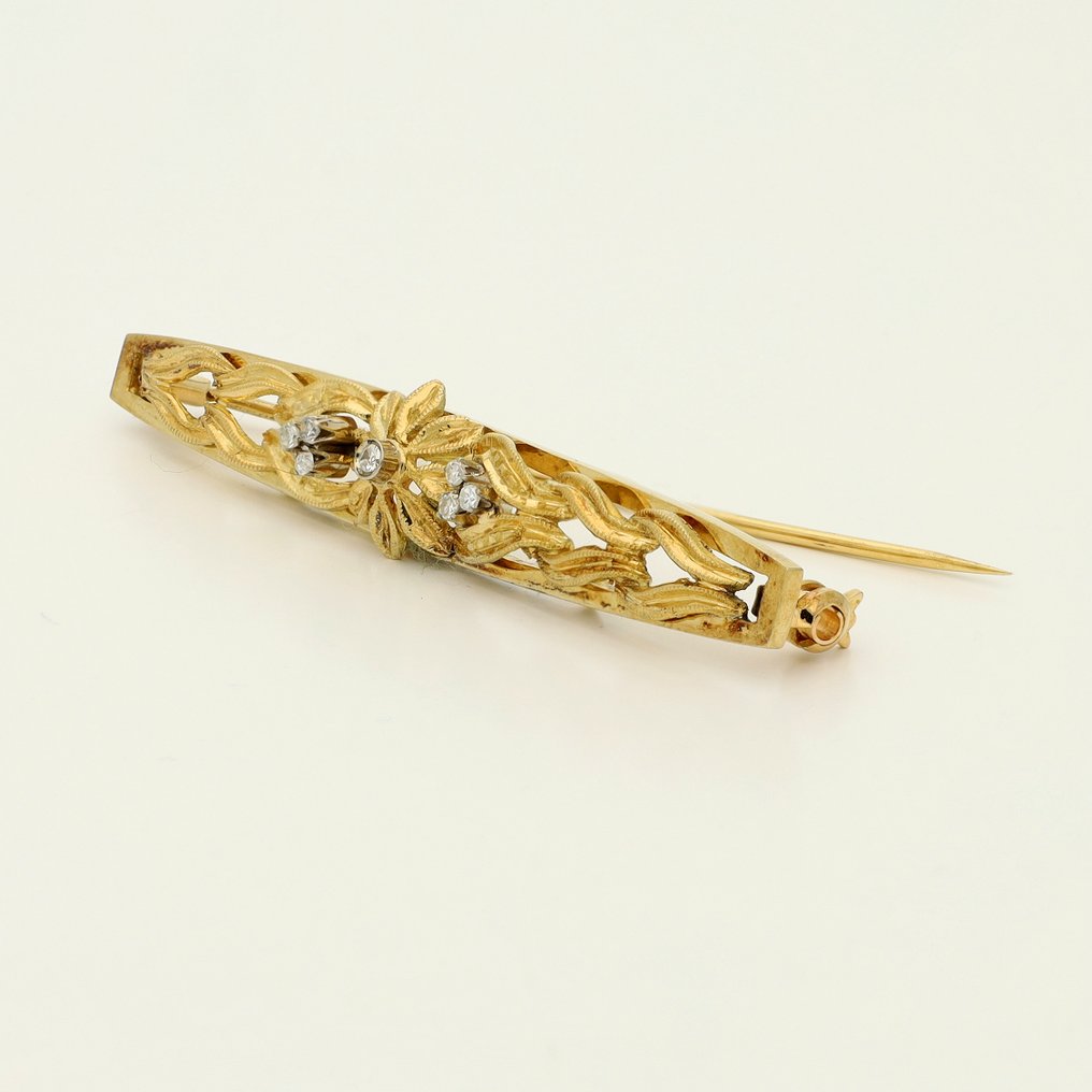 胸针 - 18K包金 黄金 - 0.12ct. tw. 钻石 (天然) - 钻石 #4.3