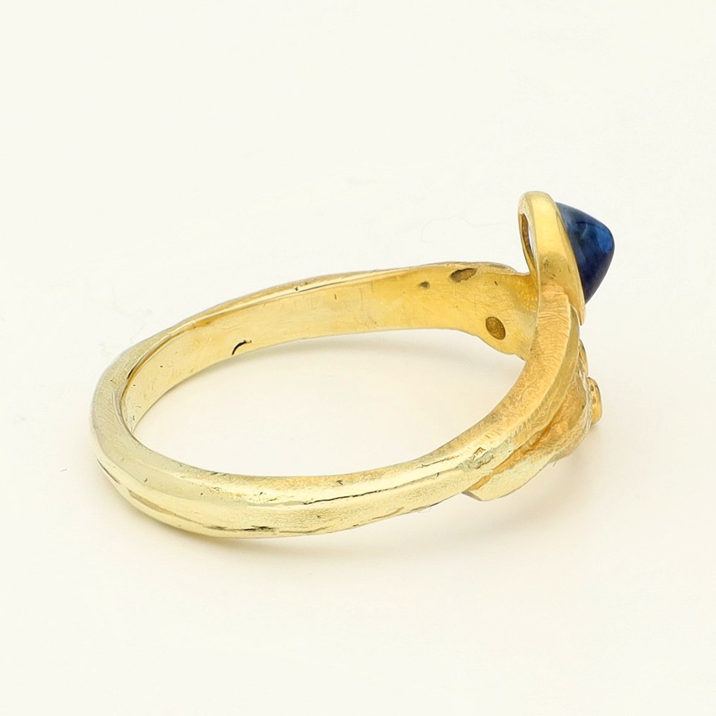 戒指 - 14 克拉 黃金 藍寶石 - 鉆石 #4.3