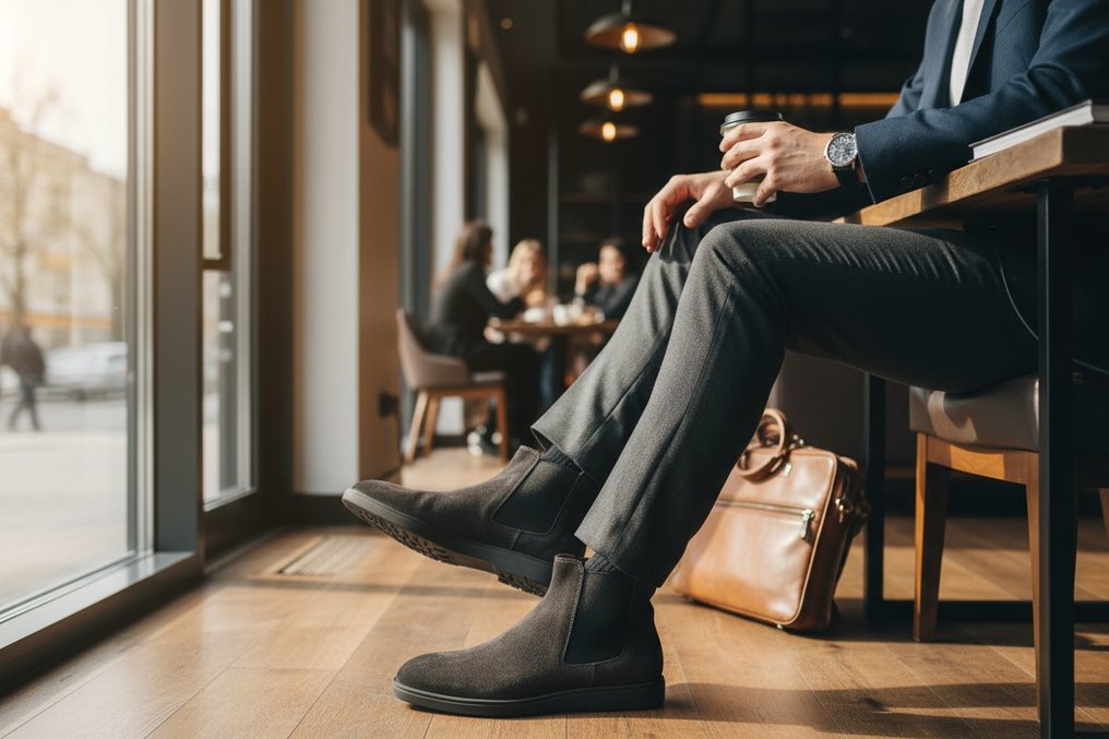 Santoni UK5.5-Burnished Suède-€699-No Reserveprice! - Chelsea boots - Size: EU 40 - New in box #1.0