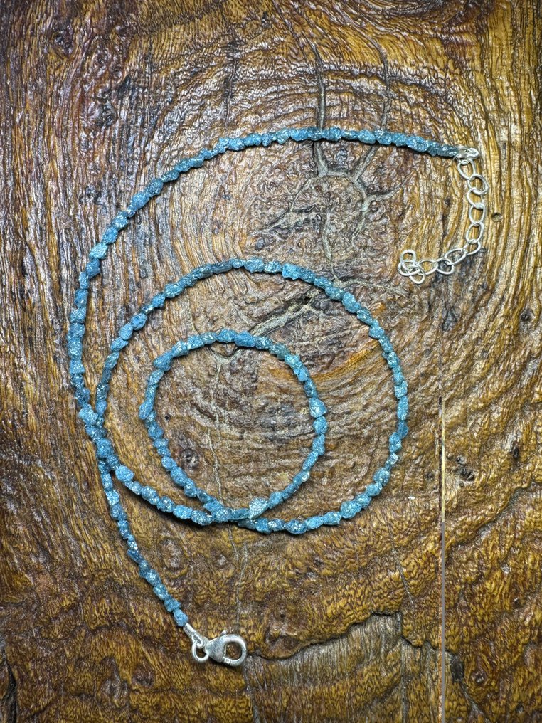 Μπλε διαμάντια σε ακατέργαστη μορφή + ασήμι 925. 18,49 καράτια. Χωρίς τιμή ελάχιστης εγγύησης! Κοσμήματα- 3.7 g #3.2