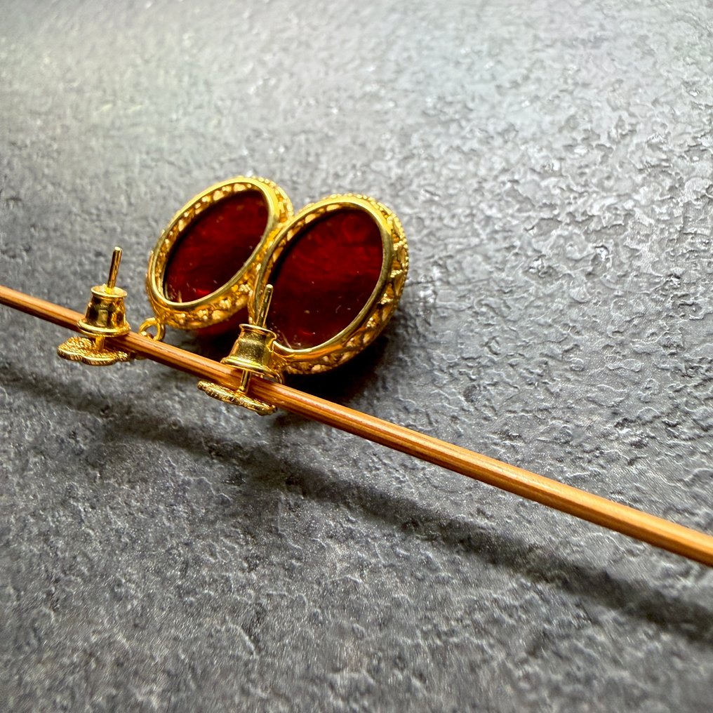 Natural Baltic amber earrings in sterling silver - Amber - Succinite / fossilized pine tree resin (No reserve price) #4.3